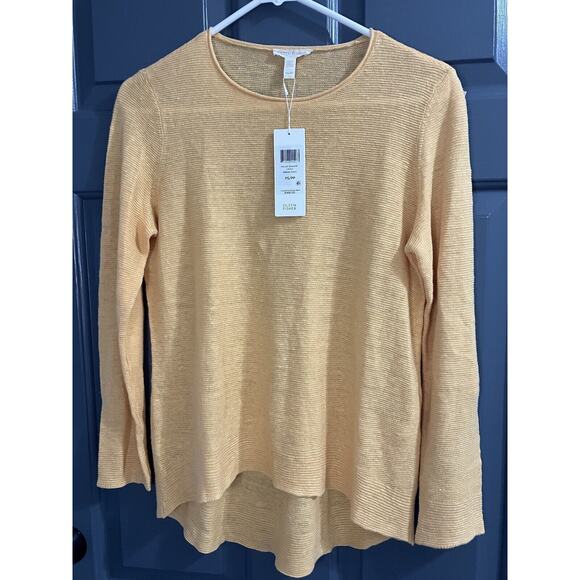 Eileen Fisher 100% Organic Linen Light Knit Tunic Sweater Cantaloupe size PS/PP - Picture 1 of 9